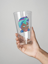 Woman With A Scarf On Hair Pint Glass -SPIdeals Designs