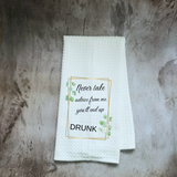 End Up Drunk Humorous Dish Towel | Funny Kitchen Towel with Sarcastic Quote | Decorative Hand Towel for Hostess Gift