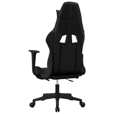 vidaXL Massage Gaming Chair with Footrest Black Faux Leather