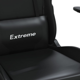 vidaXL Massage Gaming Chair with Footrest Black Faux Leather