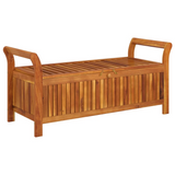 vidaXL Patio Storage Bench with Cushion 49.6" Solid Wood Acacia