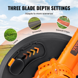 VEVOR Lawn Edger, 20 V Battery Powered Cordless Edger, 9-inch Blade Edger Lawn Tool with 3-Position Blade Depth, Battery and Charger Included, for Lawns, Driveways, Borders, and Sidewalk Edges