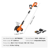 VEVOR Lawn Edger, 20 V Battery Powered Cordless Edger, 9-inch Blade Edger Lawn Tool with 3-Position Blade Depth, Battery and Charger Included, for Lawns, Driveways, Borders, and Sidewalk Edges