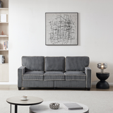 Living Room Sofa with Storage Dark Grey Corduroy