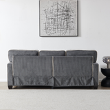 Living Room Sofa with Storage Dark Grey Corduroy