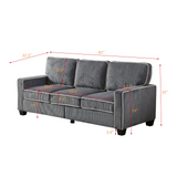 Living Room Sofa with Storage Dark Grey Corduroy