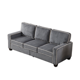 Living Room Sofa with Storage Dark Grey Corduroy