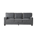 Living Room Sofa with Storage Dark Grey Corduroy