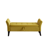 51.5" Bed Bench with Storage Green Velvet