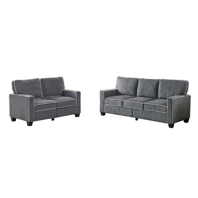 Living Room Sofa set 2+3 seat Dark Grey Corduroy