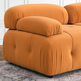 Modular Sectional Sofa, Button Tufted Designed and DIY Combination,L Shaped Couch with Reversible Ottoman, Orange Velvet