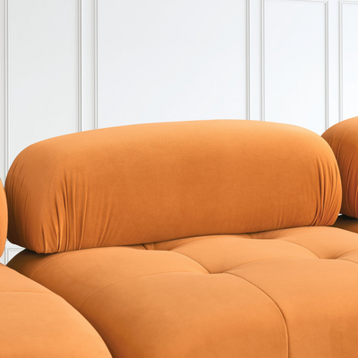 Modular Sectional Sofa, Button Tufted Designed and DIY Combination,L Shaped Couch with Reversible Ottoman, Orange Velvet