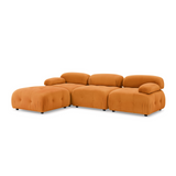 Modular Sectional Sofa, Button Tufted Designed and DIY Combination,L Shaped Couch with Reversible Ottoman, Orange Velvet