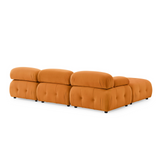 Modular Sectional Sofa, Button Tufted Designed and DIY Combination,L Shaped Couch with Reversible Ottoman, Orange Velvet