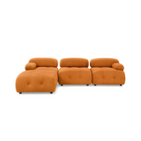 Modular Sectional Sofa, Button Tufted Designed and DIY Combination,L Shaped Couch with Reversible Ottoman, Orange Velvet