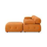 Modular Sectional Sofa, Button Tufted Designed and DIY Combination,L Shaped Couch with Reversible Ottoman, Orange Velvet