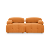 Modular Sectional Sofa, Button Tufted Designed and DIY Combination,L Shaped Couch with Reversible Ottoman, Orange Velvet