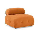 Modular Sectional Sofa, Button Tufted Designed and DIY Combination,L Shaped Couch with Reversible Ottoman, Orange Velvet