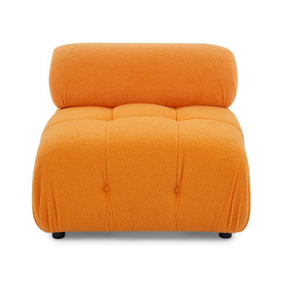 Modular Sectional Sofa, Button Tufted Designed and DIY Combination,L Shaped Couch with Reversible Ottoman, Orange Velvet