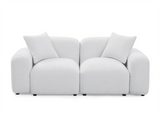 L-Shape Modular Sectional Sofa, DIY Combination,Teddy Fabric,White