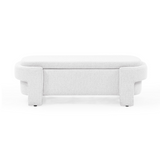 Linen Fabric Upholstered Bench with Large Storage Space for the Living Room, Entryway and Bedroom,White,( 51.5''x20.5''x17'' )