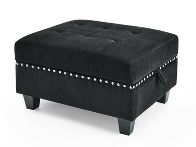 U shape Modular Sectional Sofa,DIY Combination,includes Two Single Chair ,Two Corner and Two Ottoman,Black Velvet.