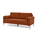 3 Piece Living Room Sofa Set, including 3-Seater Sofa, Loveseat and Sofa Chair, with Two Small Pillows, Corduroy Orange