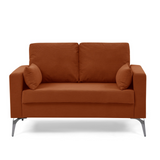 3 Piece Living Room Sofa Set, including 3-Seater Sofa, Loveseat and Sofa Chair, with Two Small Pillows, Corduroy Orange