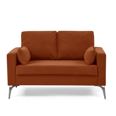 3 Piece Living Room Sofa Set, including 3-Seater Sofa, Loveseat and Sofa Chair, with Two Small Pillows, Corduroy Orange