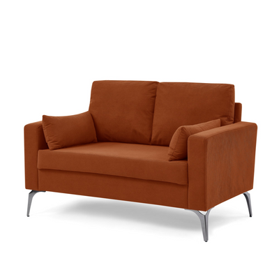 3 Piece Living Room Sofa Set, including 3-Seater Sofa, Loveseat and Sofa Chair, with Two Small Pillows, Corduroy Orange