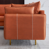 L-Shaped Corner Sectional Technical leather Sofa-orange, 92.5*92.5''