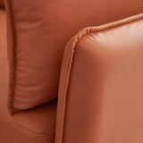 L-Shaped Corner Sectional Technical leather Sofa-orange, 92.5*92.5''