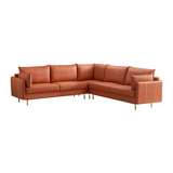 L-Shaped Corner Sectional Technical leather Sofa-orange, 92.5*92.5''