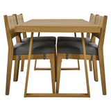 Multi-person Outdoor Acacia Wood Dining Table and Chair Set, Thick Cushions, Suitable for Balcony, Vourtyard, and Garden.