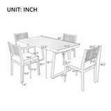 Multi-person Outdoor Acacia Wood Dining Table and Chair Set, Thick Cushions, Suitable for Balcony, Vourtyard, and Garden.