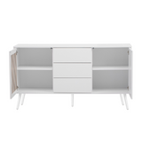 Modern Cabinet with 2 Doors and 3 Drawers, Suitable for Living Rooms, Studies, and Entrances.