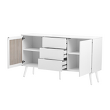 Modern Cabinet with 2 Doors and 3 Drawers, Suitable for Living Rooms, Studies, and Entrances.