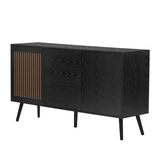 Modern Cabinet with 2 Doors and 3 Drawers, Suitable for Living Rooms, Studies, and Entrances.