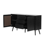 Modern Cabinet with 2 Doors and 3 Drawers, Suitable for Living Rooms, Studies, and Entrances.