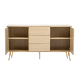 Modern Cabinet with 2 Doors and 3 Drawers, Suitable for Living Rooms, Studies, and Entrances.