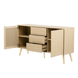 Modern Cabinet with 2 Doors and 3 Drawers, Suitable for Living Rooms, Studies, and Entrances.