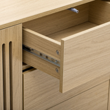 Modern Cabinet with 2 Doors and 3 Drawers, Suitable for Living Rooms, Studies, and Entrances.