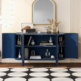 Curved Design Light Luxury Sideboard with Adjustable Shelves,Suitable for Living Room,Study and Entrance