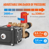 VEVOR Pressure Washer Pump, 3/4" Shaft Horizontal Triplex Plunger, 3700 PSI, 2.5 GPM, Replacement Power Washer Pumps Kit, Parts Washer Pump, Compatible with Simpson MorFlex Models 40224, 40225, 40226