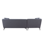 102" L shape Sectional Sofa Couch with Chaise Lounge for Living room/ Office, Metal Legs,Dark Grey