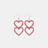 Cutout Heart Shape Wood Earrings