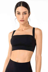 Open Back Pleated Detail Sports Bra