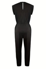 Drawstring Round Neck Sleeveless Jumpsuit