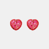 Sequin Heart Inlaid Bead Alloy Earrings