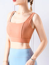 Square Neck Wide Strap Active Bra